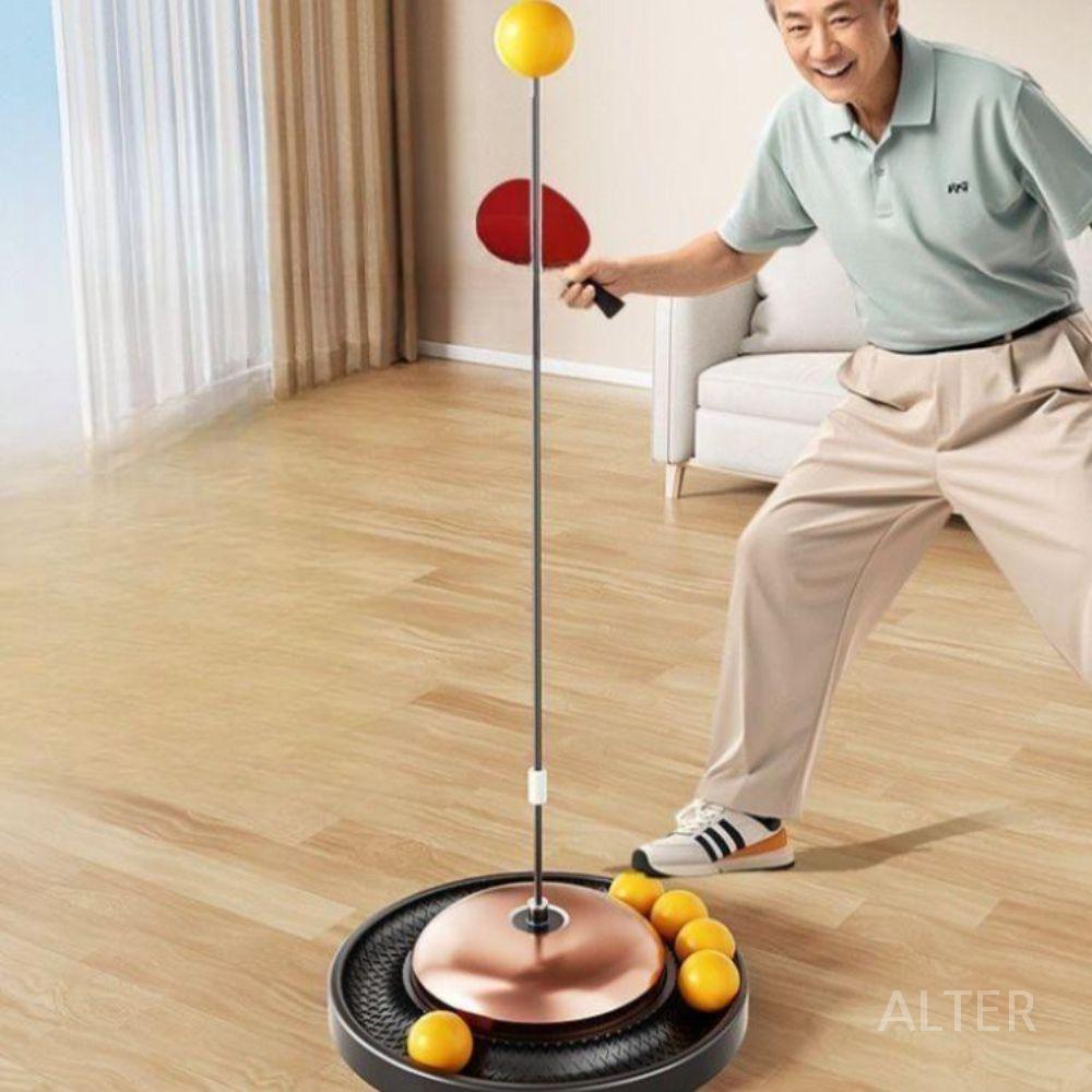나홀로 탁구 연습기 탁구채 높이 조절 볼 세트 폴 고급형 골드 23cm 바닥 조절 75-105cm - 상세 이미지 2
