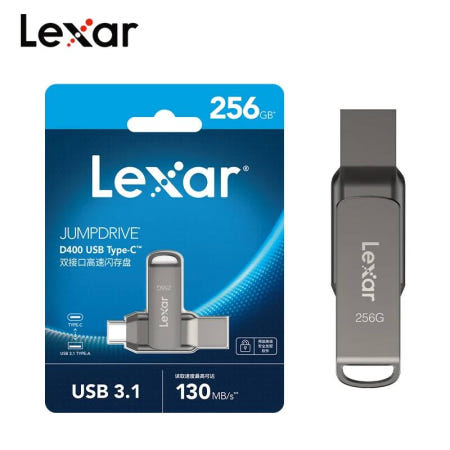[해외]기존 Lexar JumpDrive 듀얼 드라이브 D400 USB 3.1 유형 C/A 메모리 스틱 슬롯 플래시 32GB 64GB 128GB 256G PC/Mac용 2313 2