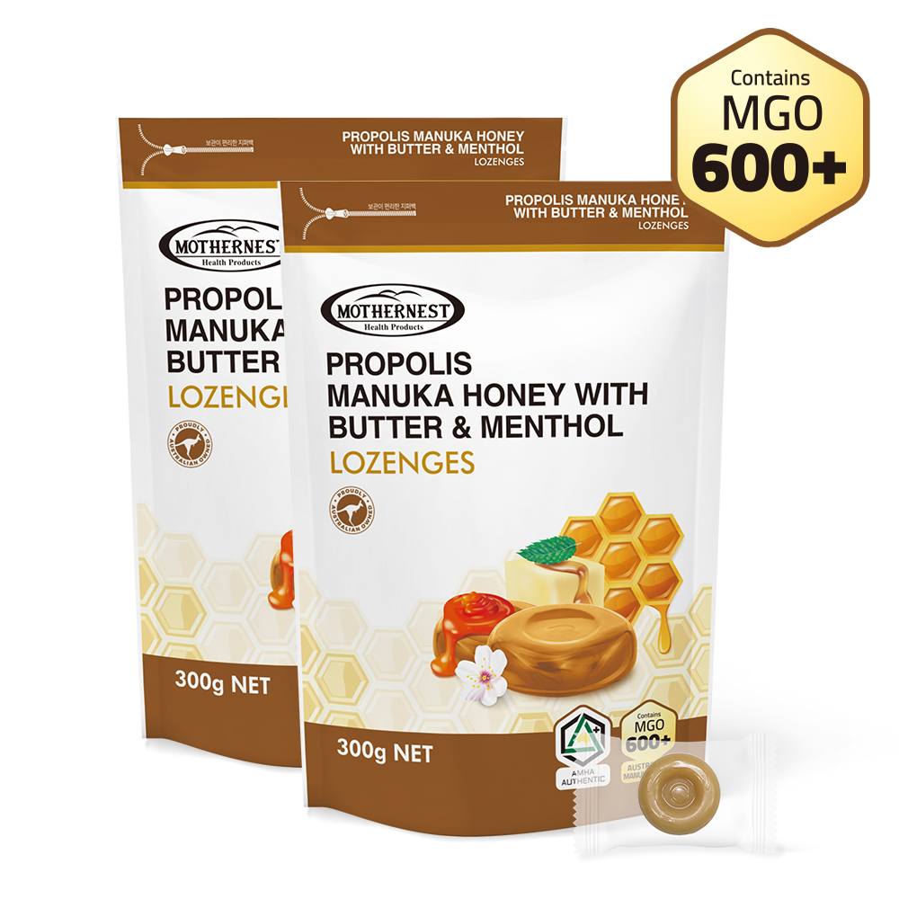 마더네스트 호주산 프로폴리스 마누카허니 버터멘톨 캔디 (MGO600+) 300g, 2개 - 상세 이미지 2