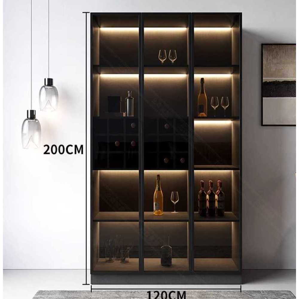 고급 술 진열장 원목 프레임 양주 선반 북유럽 감성 2도어 + 80x42x200cm - 상세 이미지 2