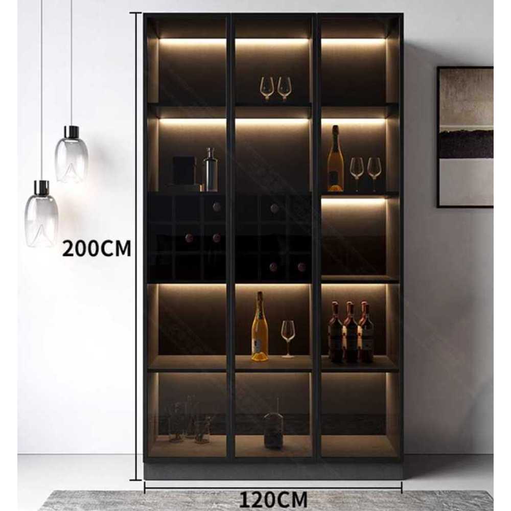 고급 술 진열장 원목 프레임 양주 선반 북유럽 감성 2도어 + 80x42x200cm - 상세 이미지 3