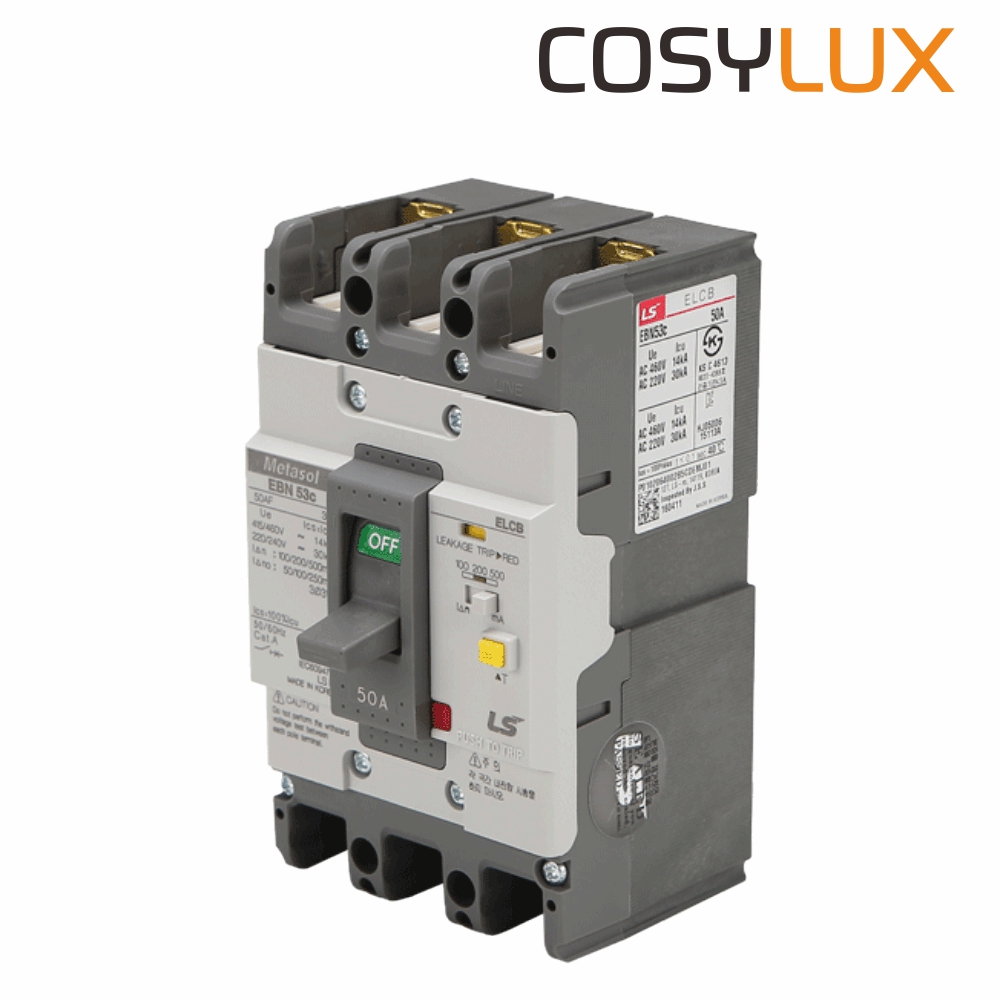 LS 산업용 ELCB 누전차단기 EBN 53C 3P 50A 30kA 분전함 LS일렉트릭 - 상세 이미지 2