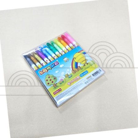 색연필 사인펜 세트 노랑 병아리 캐릭터 아동 미술용품 그리기 도구 학용품 컬러링 펜