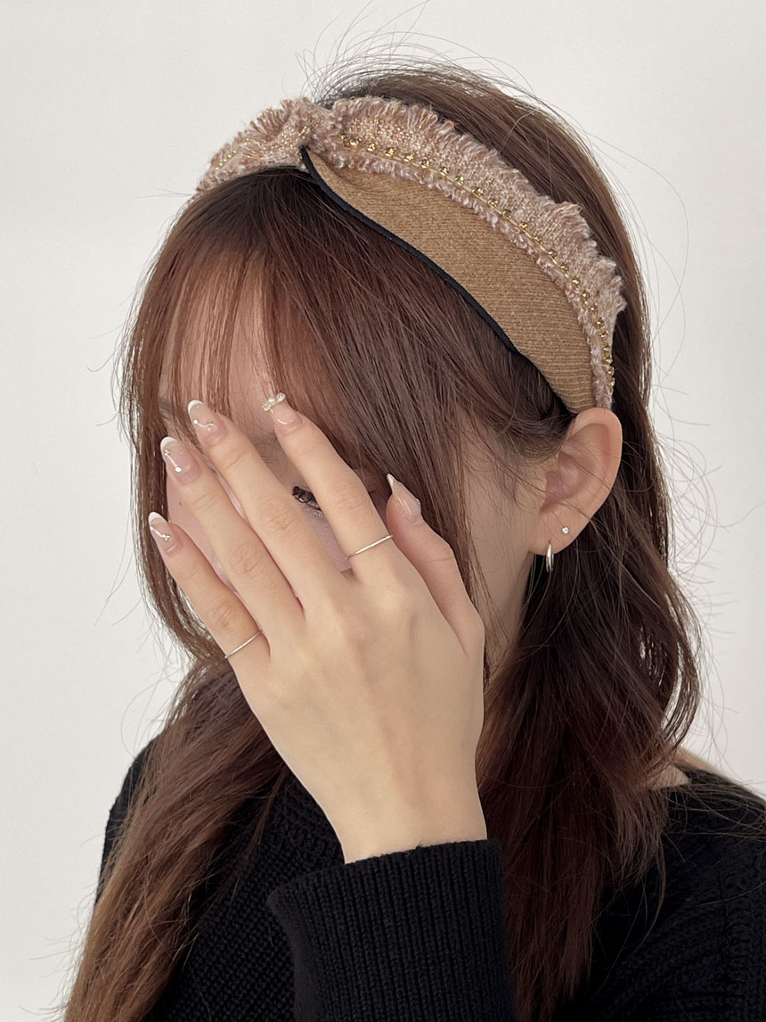 프렌치골드큐빅라인머리띠 헤어밴드 넓은머리띠 와이드헤어밴드 헤어악세사리 - 상세 이미지 2