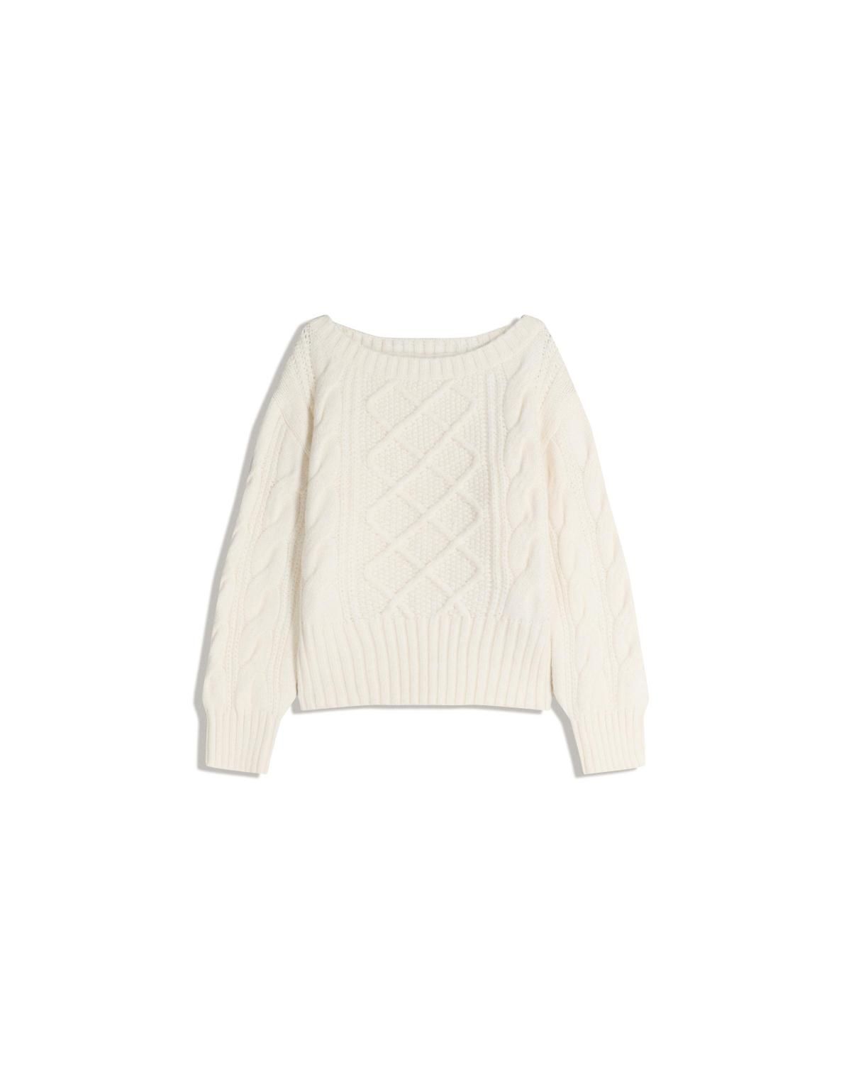 버쉬카 보트넥 아이보리 케이블 니트 스웨터 0009/376 CREAM 이미지 7