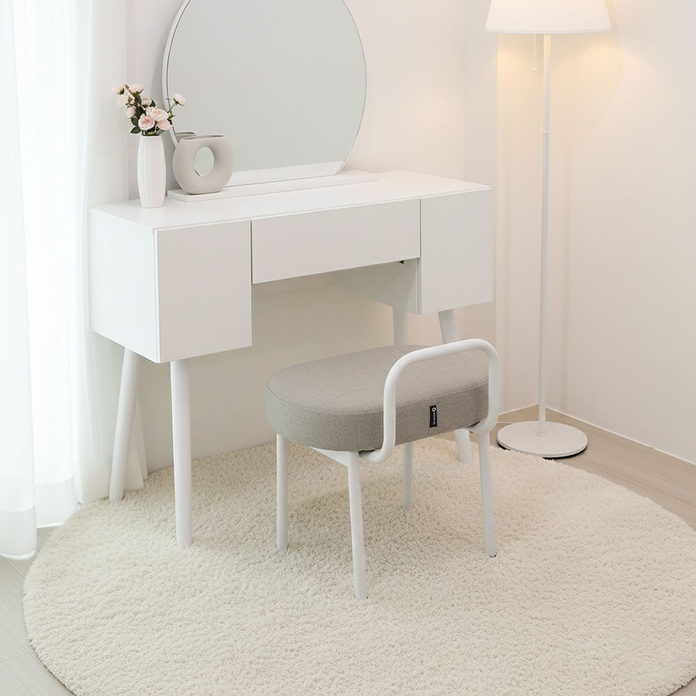 샌디 화장대의자 패브릭 침실 카페 인테리어 보조 스툴의자 커버포함