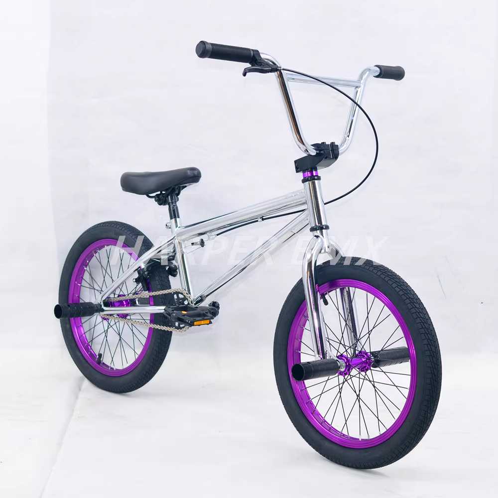 묘기 자전거 BMX 프리스타일 스턴트용 초경량 모델 퍼플 + 블랙 - 상세 이미지 5