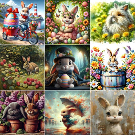 성인을위한 숫자 예술과 공예로 부활절 토끼 그림 침실 장식 맞춤 선물 아이디어 무료 배송 2023 신규 220256 HMA127389