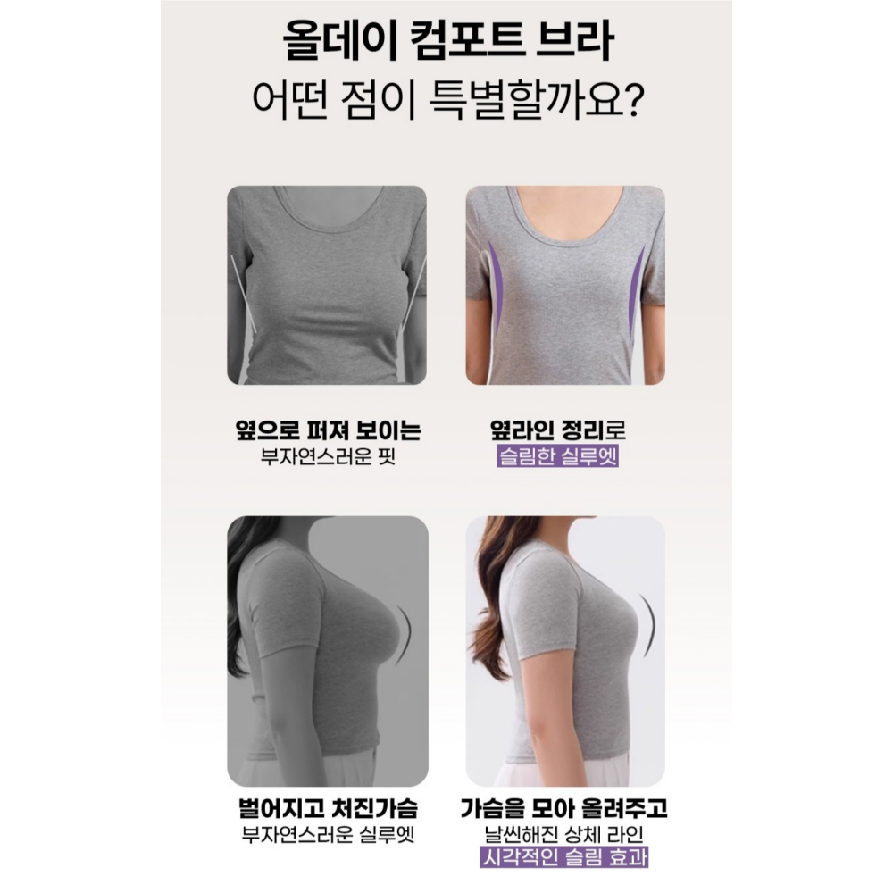 미니마이저 브라 큰컵 가슴작아지는 브라 작아보이는 처진가슴 보정 축소 속옷 - 상세 이미지 3