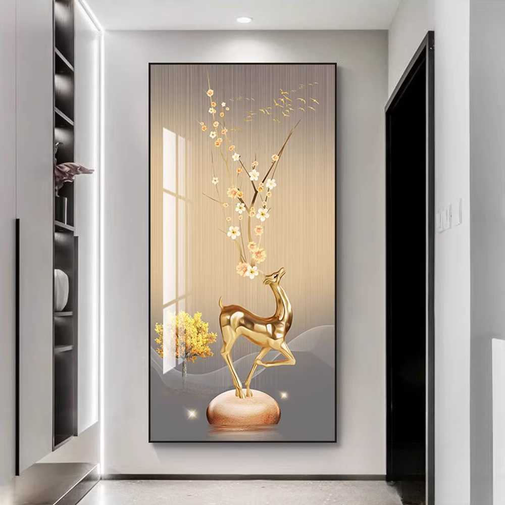 인테리어 액자 돈나무 사슴 풍수 벽장식 거실 포인트 A형 80x160cm - 상세 이미지 5