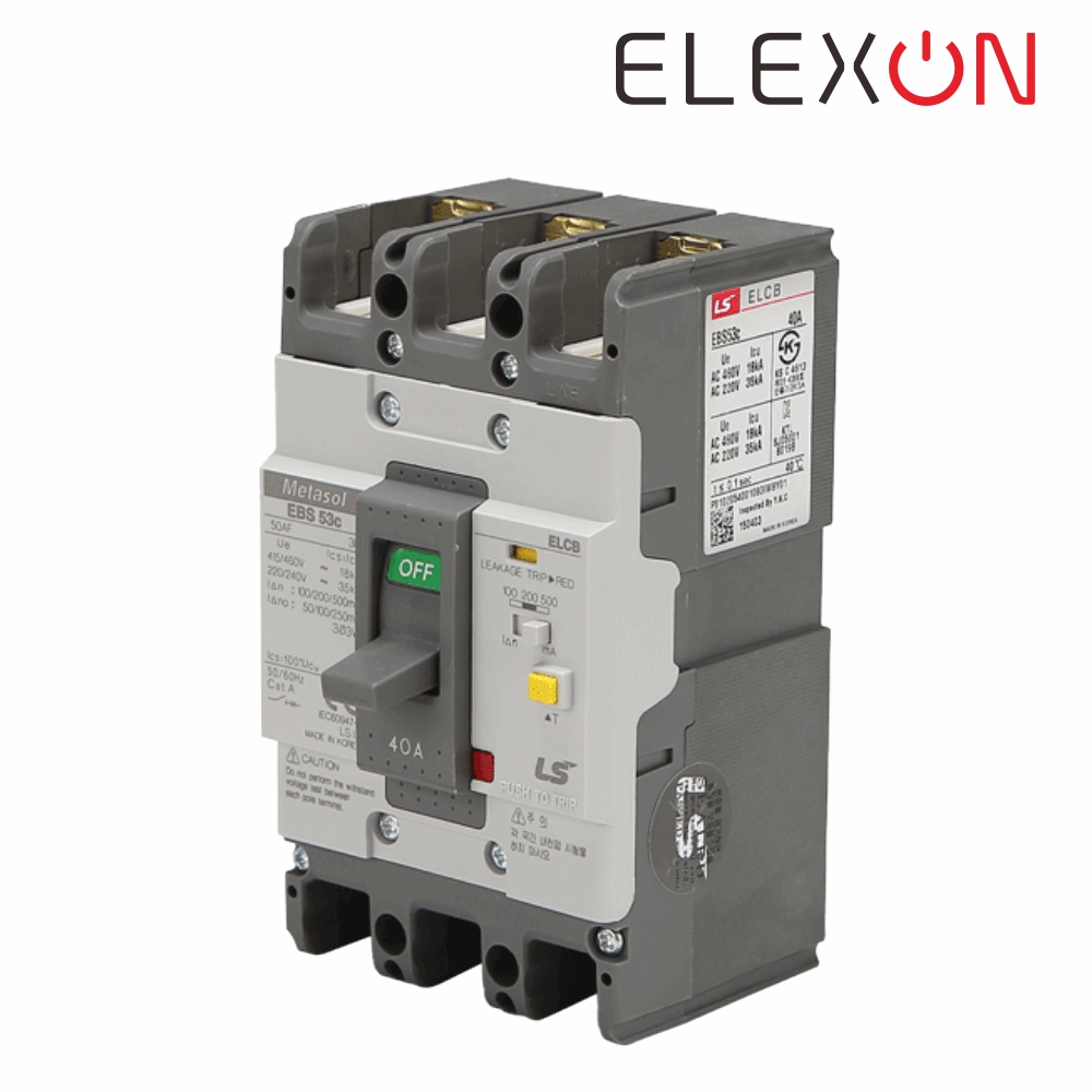 LS 산업용 ELCB 누전차단기 EBS 53C 3P 40A 35kA 분전함 LS일렉트릭 - 상세 이미지 2