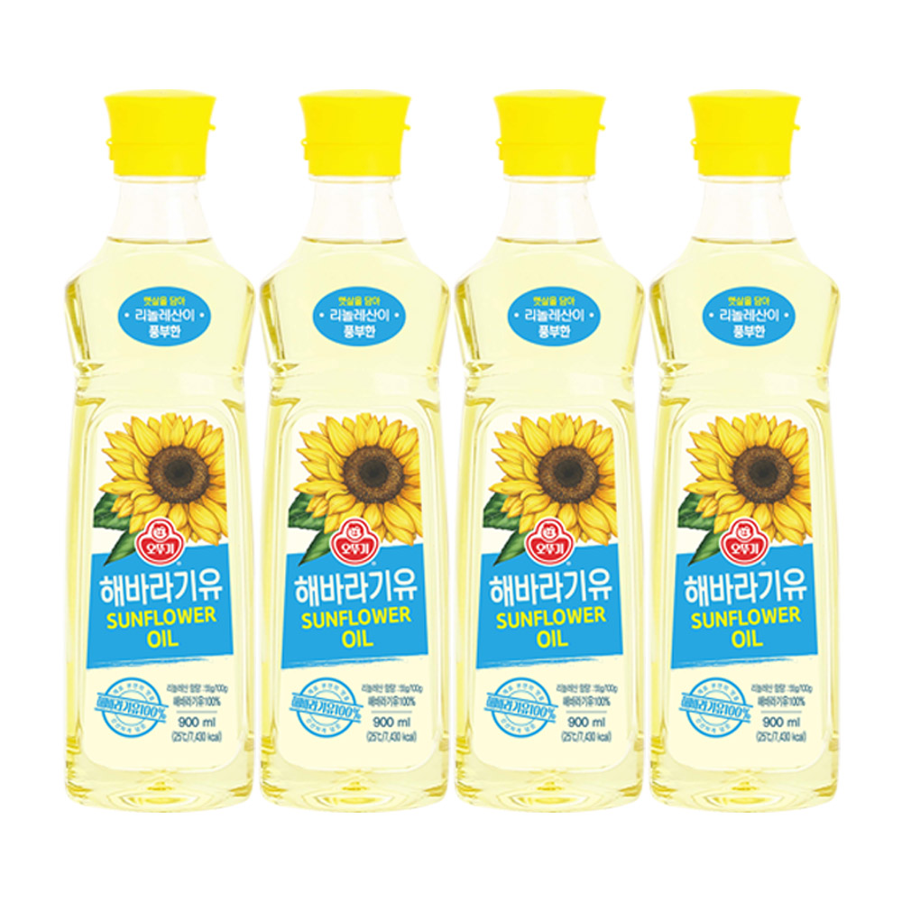 오뚜기 해바라기유 900ml, 4개 - 상품 이미지