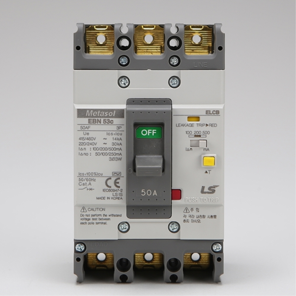 LS 산업용 ELCB 누전차단기 EBN 53C 3P 50A 30kA 분전함 LS일렉트릭 - 상세 이미지 3