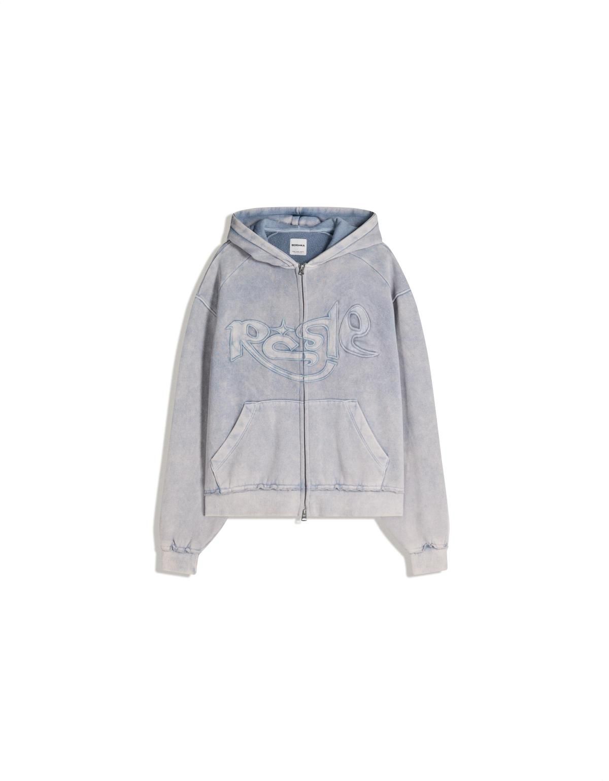 버쉬카 테크니컬 그레이 자수 후드 집업 7425/732 LIGHT BLUE - 상세 이미지 3