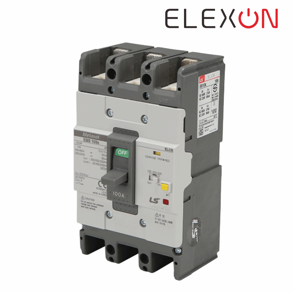 LS 산업용 ELCB 누전차단기 EBS 103C 3P 100A 85kA 분전함 LS일렉트릭 - 상세 이미지 2