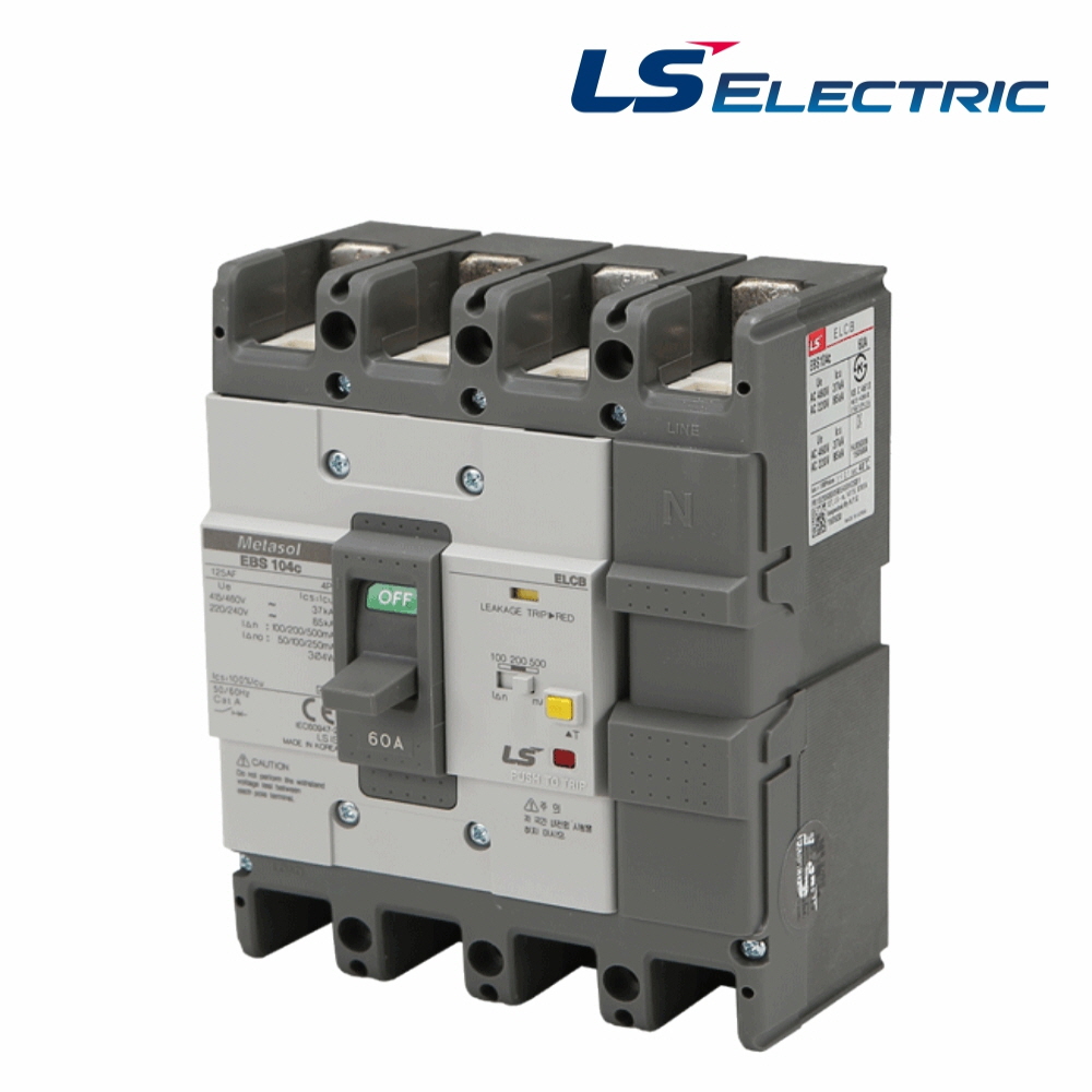 LS 산업용 ELCB 누전차단기 EBS 104C 4P 60A 85kA 분전함 LS일렉트릭 - 상품 이미지