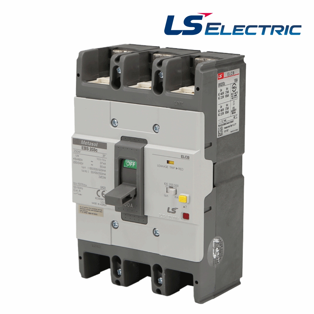 LS 산업용 ELCB 누전차단기 EBS 203C 3P 100A 85kA 분전함 LS일렉트릭 - 상품 이미지