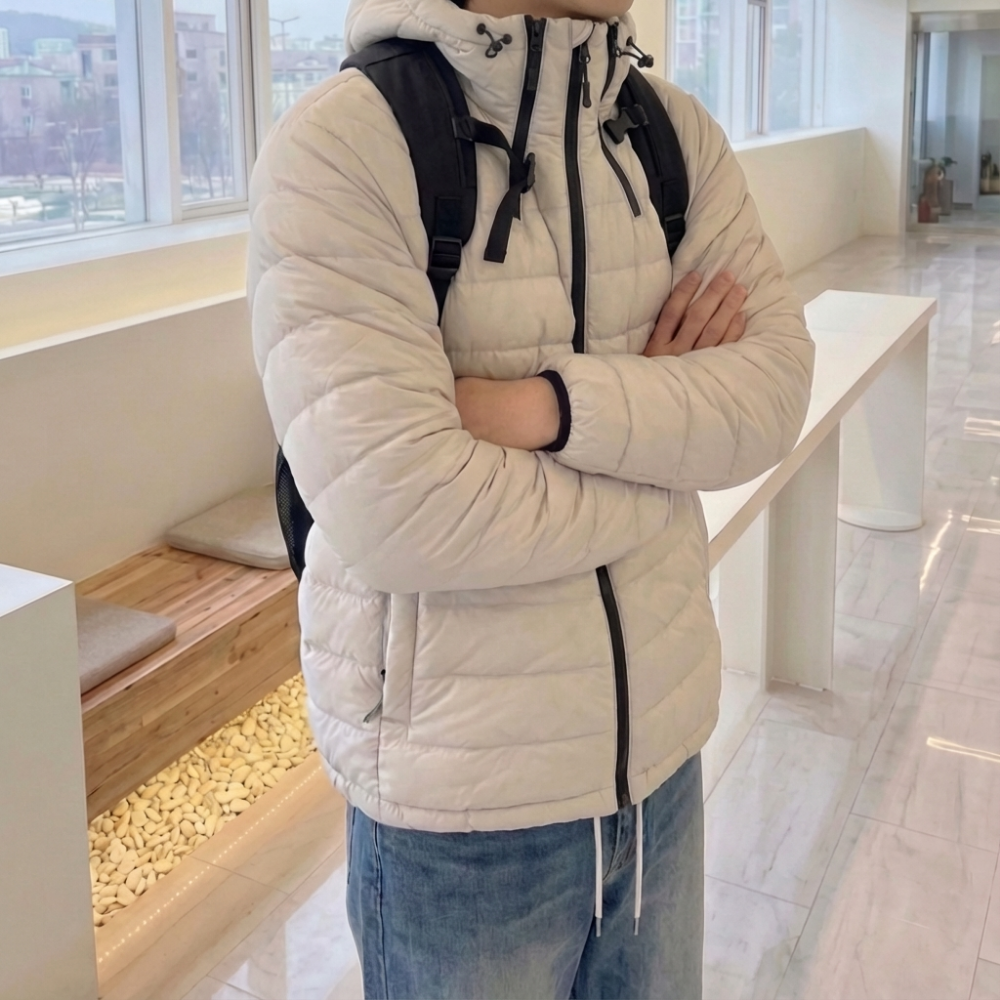 솜패딩 남자겨울외투 솜잠바 초경량점퍼 라이트패딩 - 메인 이미지