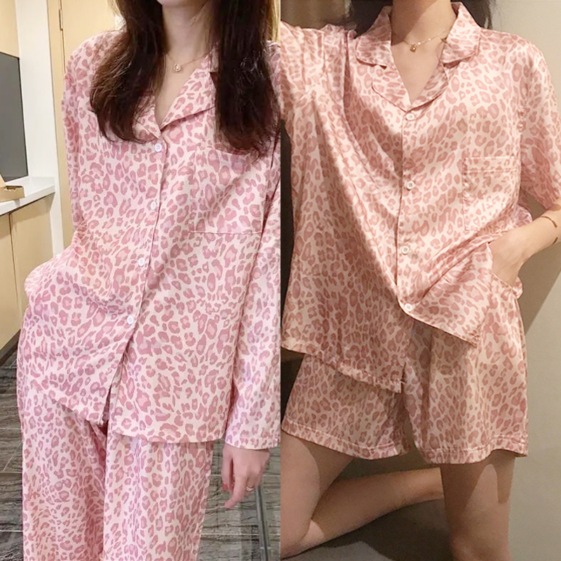 파자마 파티 세트 여성 수면 잠옷 반팔 긴팔 바지 홈웨어 - 상세 이미지 3