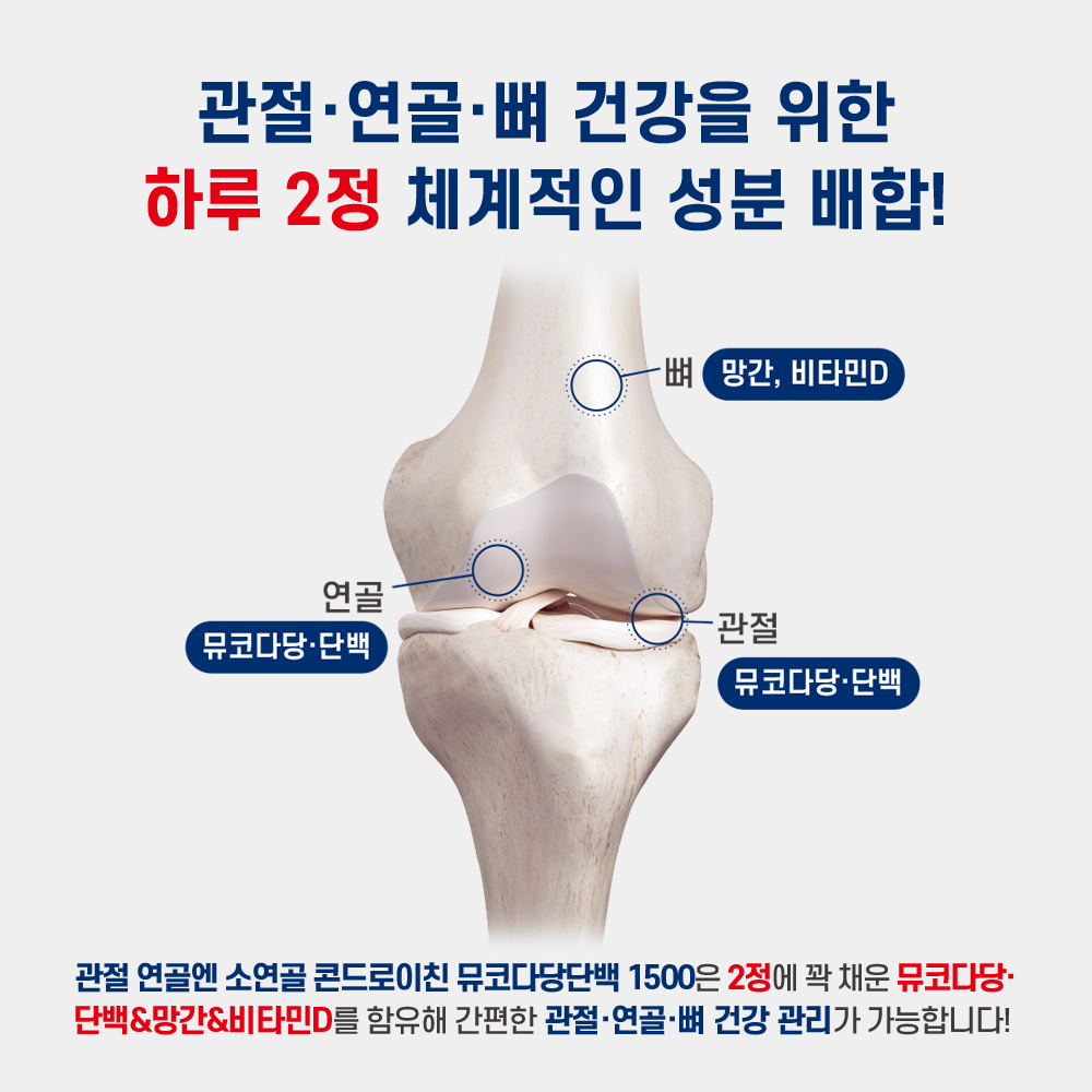 프렌즈허브 관절 연골엔 소연골 콘드로이친 뮤코다당단백 1500 60정, 1개 이미지 7