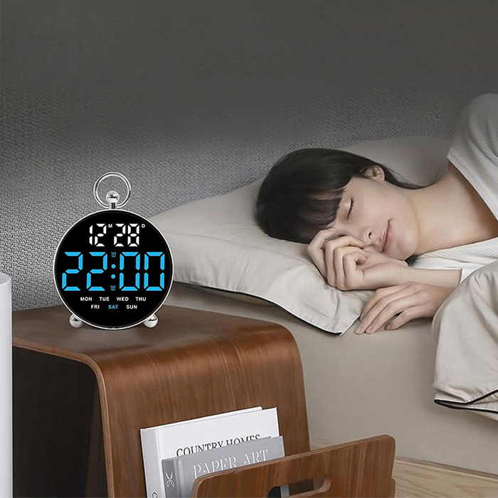 루멘스 디저털 무소음 알람 탁상 시계 타이머 카운트다운 기능 화이트 - 상세 이미지 2