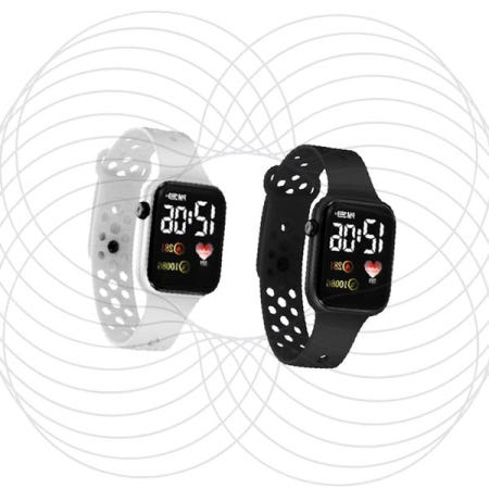 실리콘 스포츠밴드 심박측정 디지털 전자시계 운동용 헬스케어 웨어러블