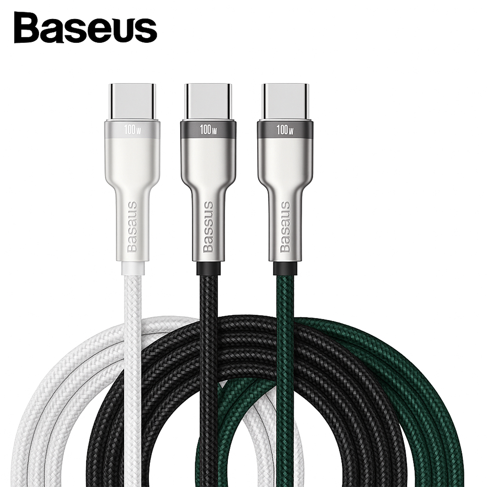 베이스어스 CtoC 메탈 고속 충전 데이터 전송 케이블 2M 100W - 상품 이미지