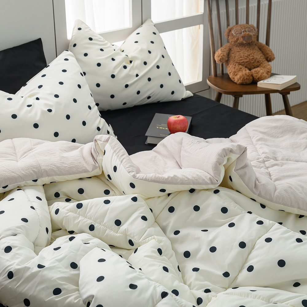 나라데코 도트 패턴 소음없는 세미마이크로 항균 차렵 이불 SS