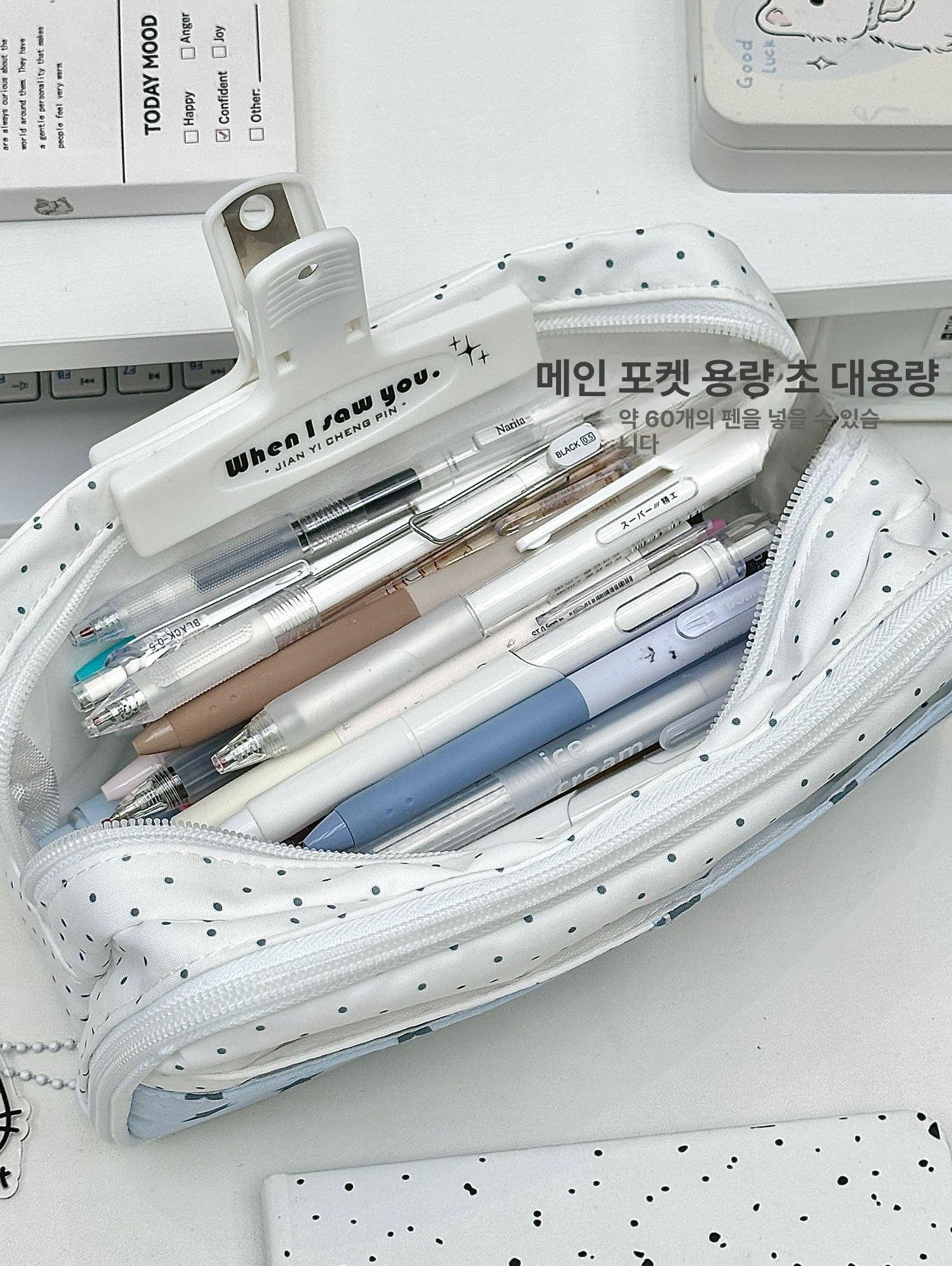 고양이 도트 인스풍 학생용 문구함 학기시작세트 액세서리+A5 120페이지 - 상세 이미지 5