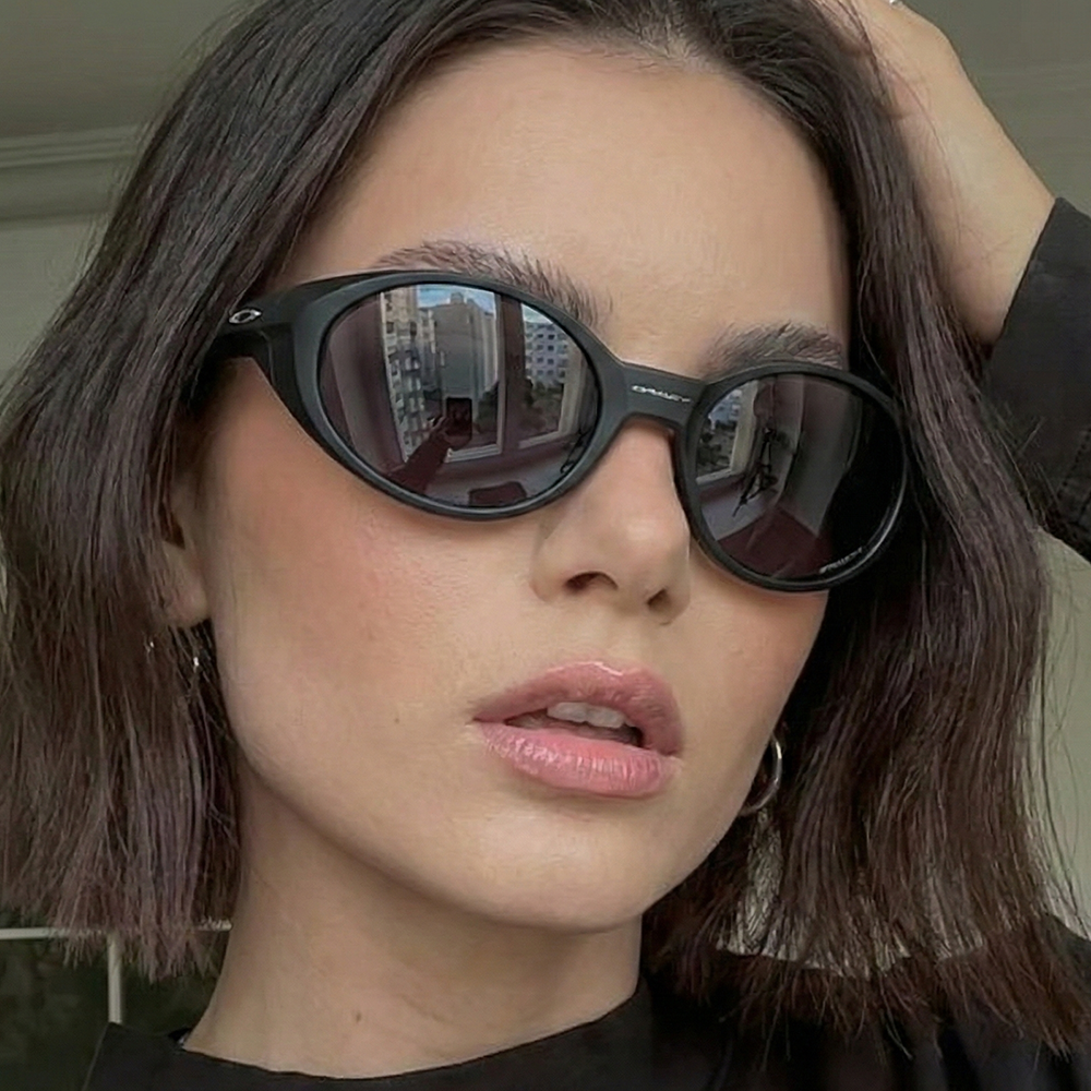 오클리 선글라스 아이자켓 리덕스 9438 블랙 실버 남자 여자 러닝 편광 선글라스