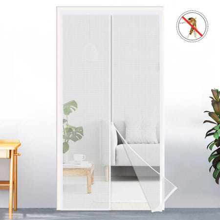 White，Anti-Mosquito Magnetic Mesh Anti Bug Fly Mouse Door and Window Screens No Punching Required Se