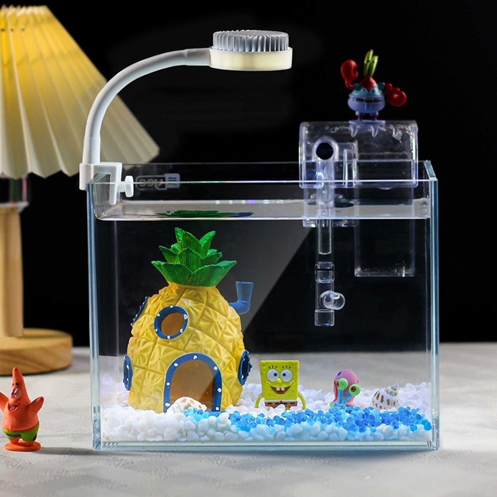 자동 환수 어항 세트 금붕어 열대어 생이새우 B. 파인애플하우스 조경 1520cm 럭셔리 - 상세 이미지 3