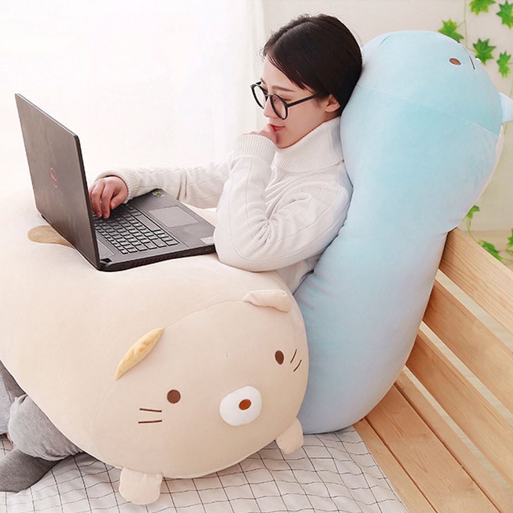 대형 모찌 집순이 뚱 인형 쿠션 90cm 60cm/애착 봉제 - 메인 이미지