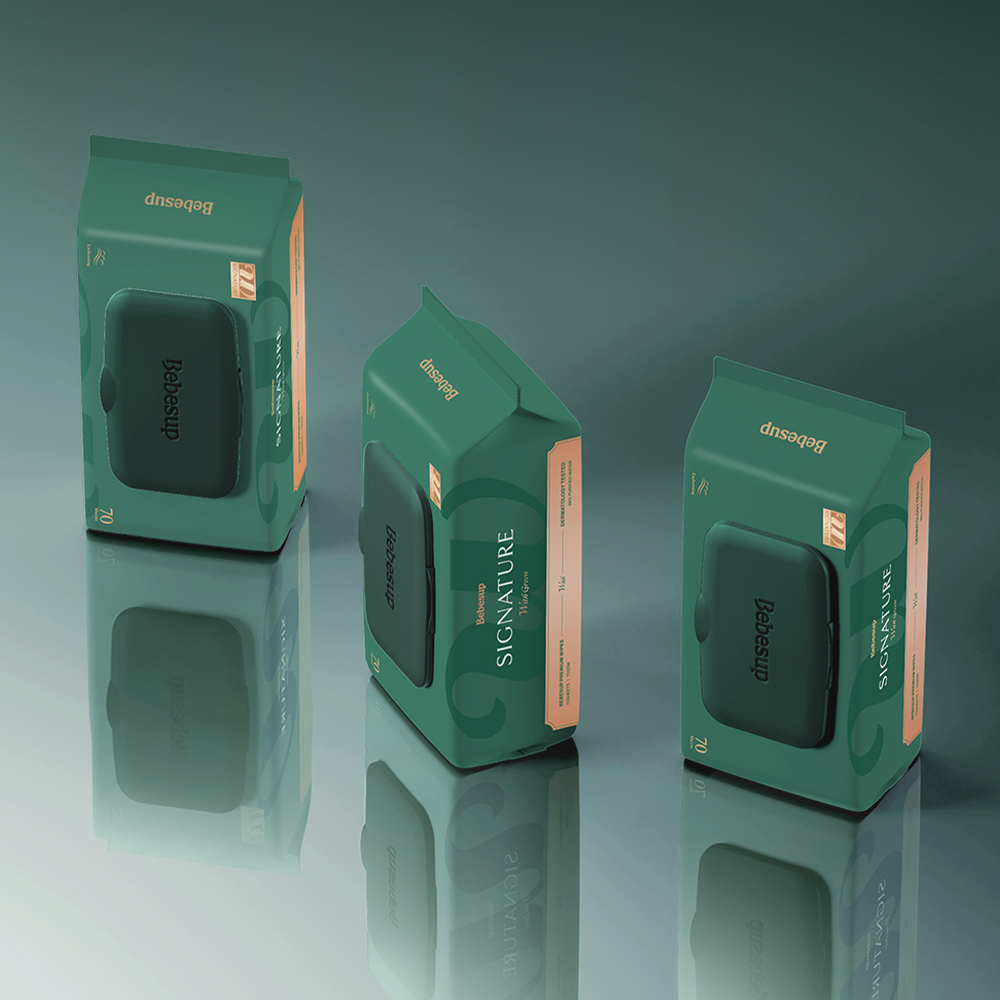 베베숲 시그니처 위드그린 스탠다드 아기물티슈 70매 캡형 10+10팩