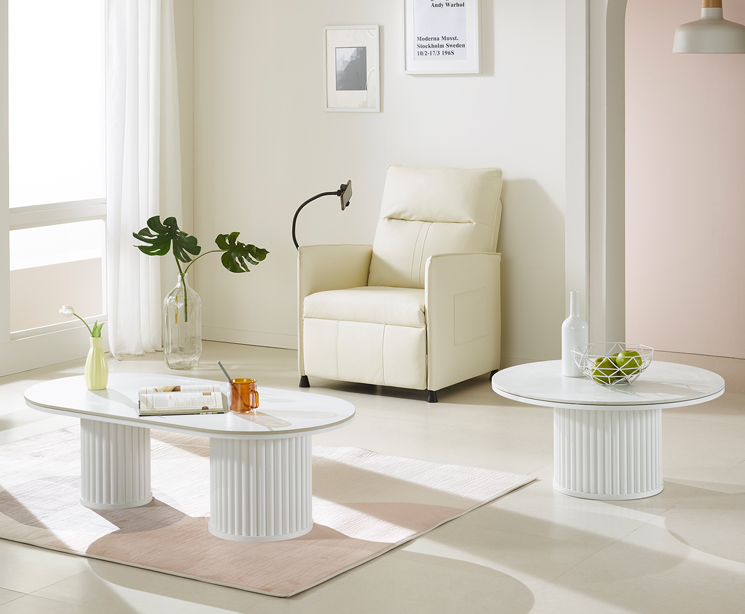 메이 포세린 세라믹 템바보드 타원형 거실테이블 소파테이블 1200