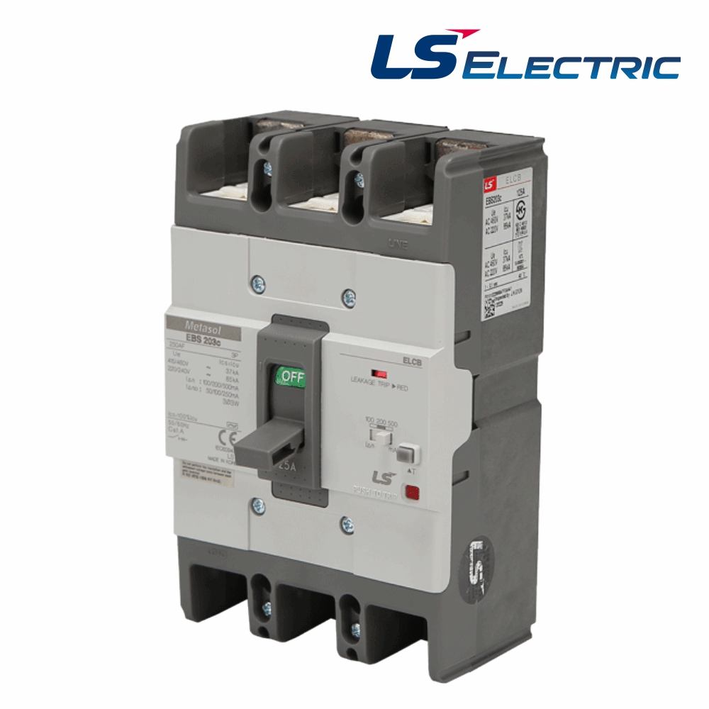 LS 산업용 ELCB 누전차단기 EBS 203C 3P 125A 85kA 분전함 LS일렉트릭 - 상품 이미지