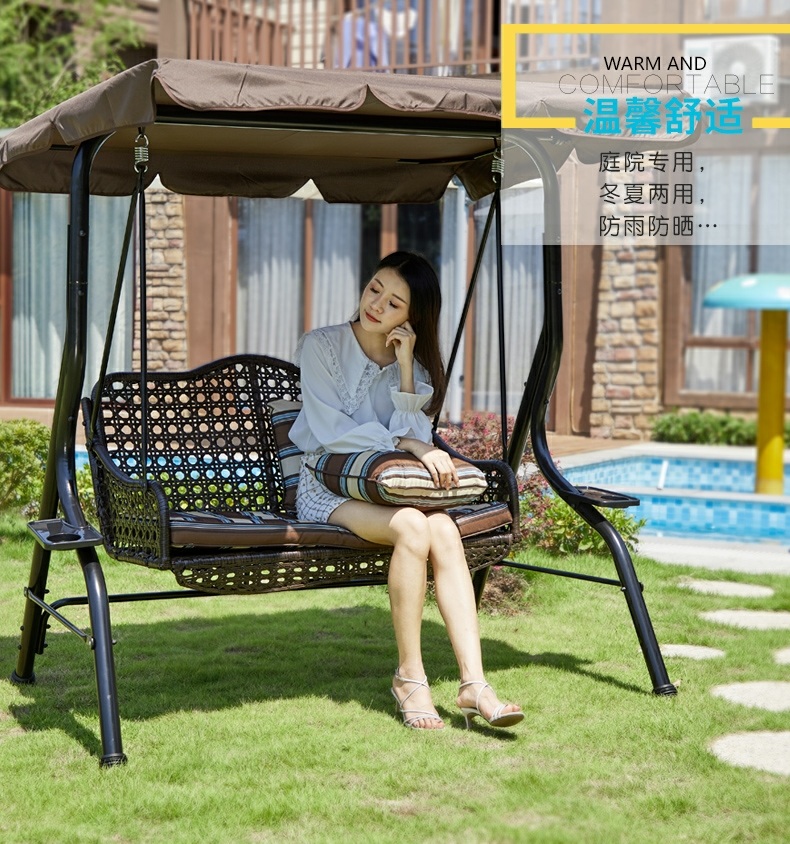 그네의자 흔들벤치 정원용 펜션가구 리조트 흔들그네 카페 야외 벤치 테라스 - 상세 이미지 4