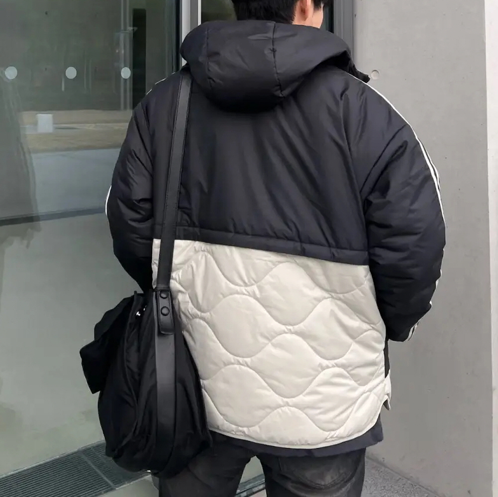 아디다스 리버시블 양면 후드집업 후리스 뽀글이 패디드 자켓 블랙 IW4038 - 상세 이미지 4
