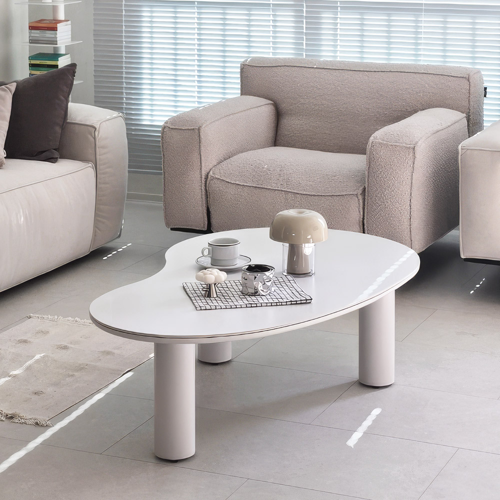 플라빈 세라믹 좌식 소파 거실 테이블 밥상 식탁 비정형 크림베이지 CNM246C