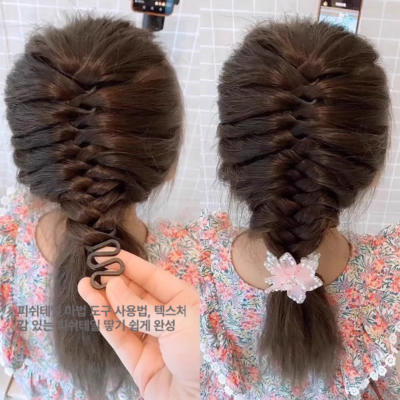 머리 땋기 빗 머리띠 뒤머리 볼륨 염색 도구 40개입 - 상세 이미지 5