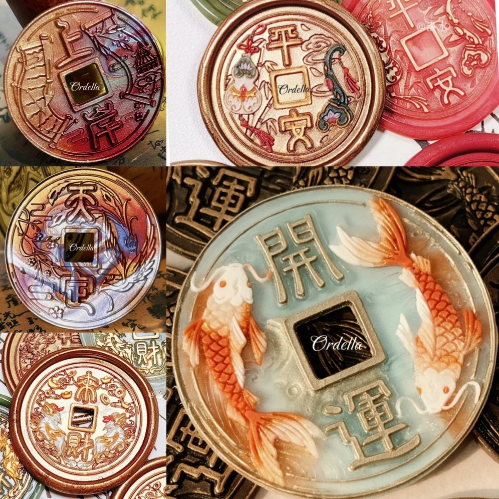 티켓형 실링왁스 인장 빈티지 플라워 레터링 감성 다이어리 꾸미기 DIY 실리콘 몰드 - 상세 이미지 4