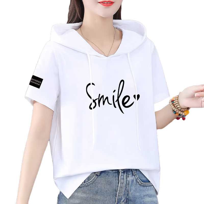 애니레터 후드 반팔티 프린팅 여름 티셔츠 - 상세 이미지 5