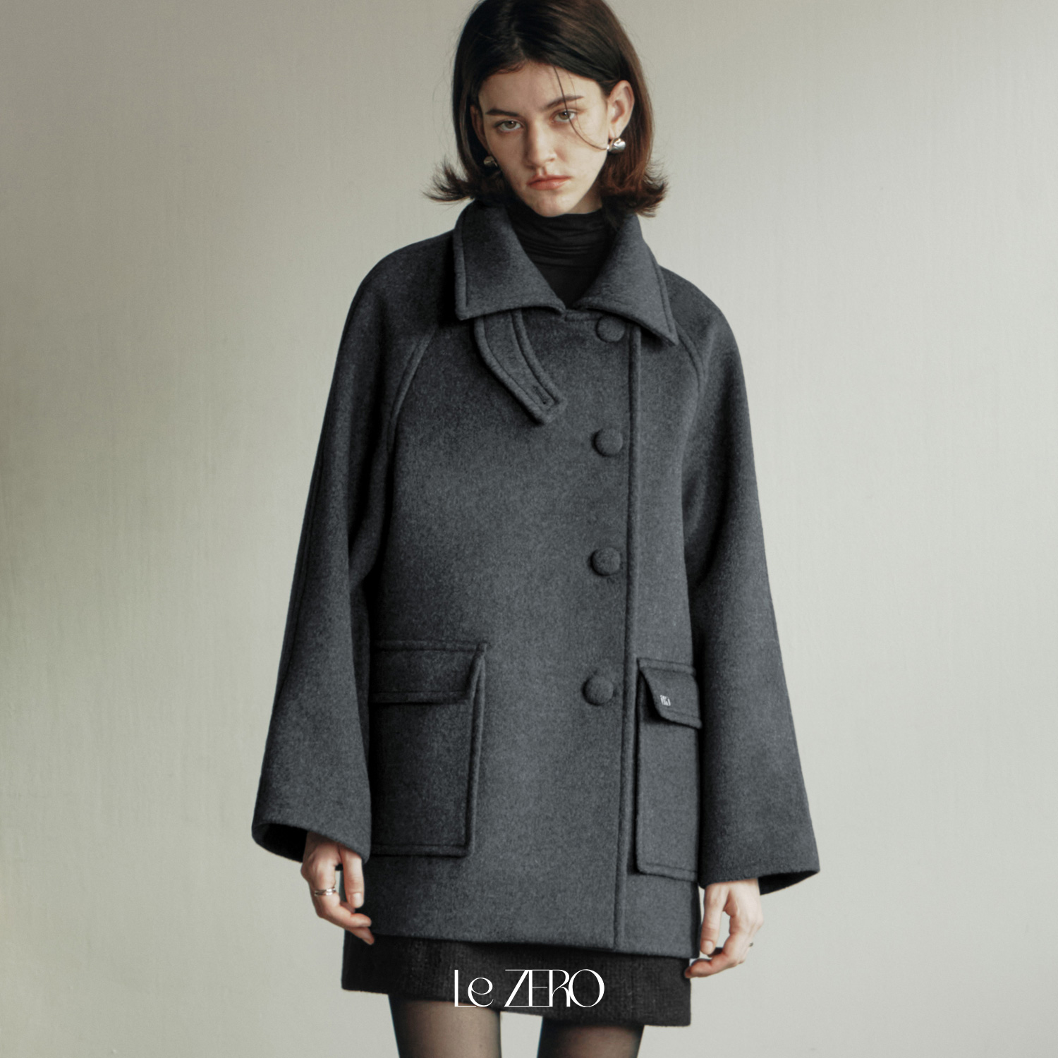 [제로스트릿][2컬러] 르제로 사이드 버튼 포인트 울 코트 LeZERO SIDE BUTTON POINT WOOL COAT - 상품 이미지