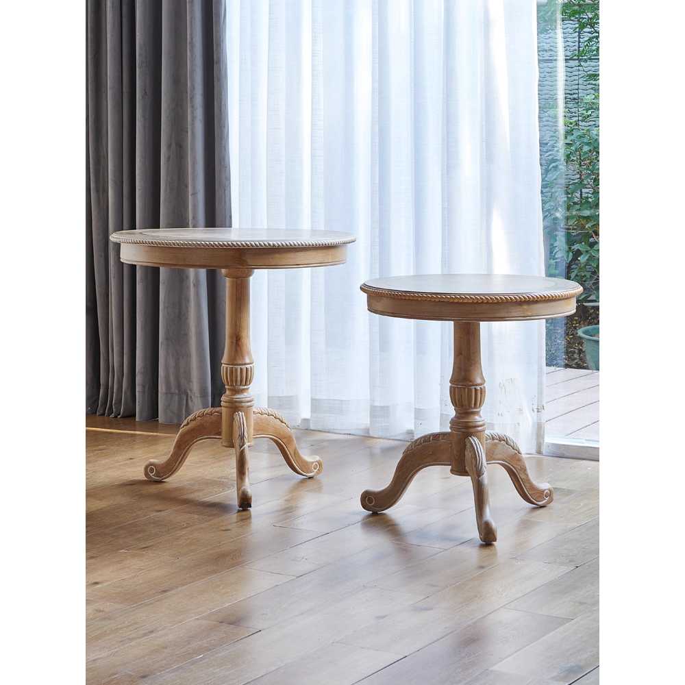 복고풍 원형 티테이블 엔틱 거실 인테리어 소가구 60cm x 72cm - 상세 이미지 4