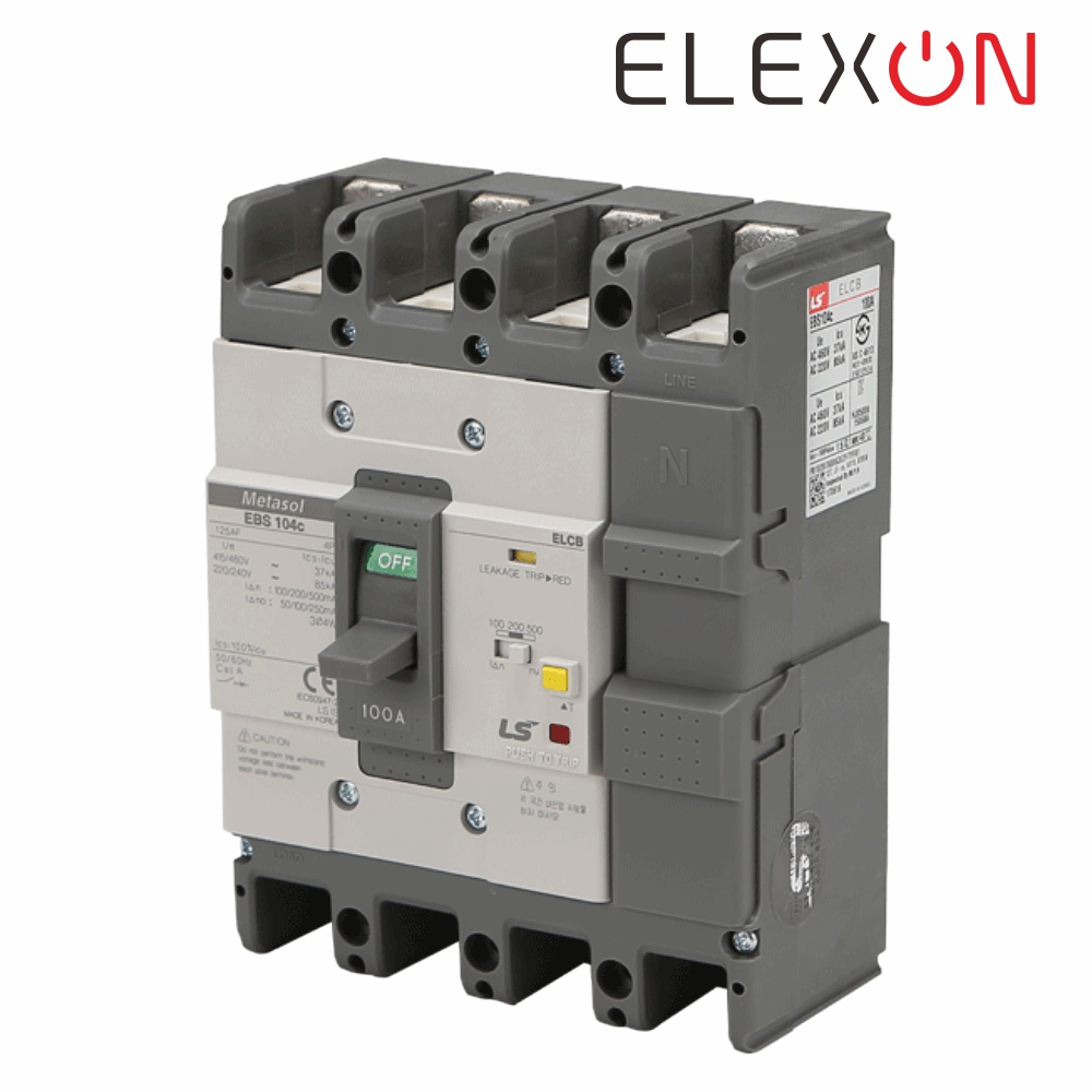 LS 산업용 ELCB 누전차단기 EBS 104C 4P 100A 85kA 분전함 LS일렉트릭 - 상세 이미지 2