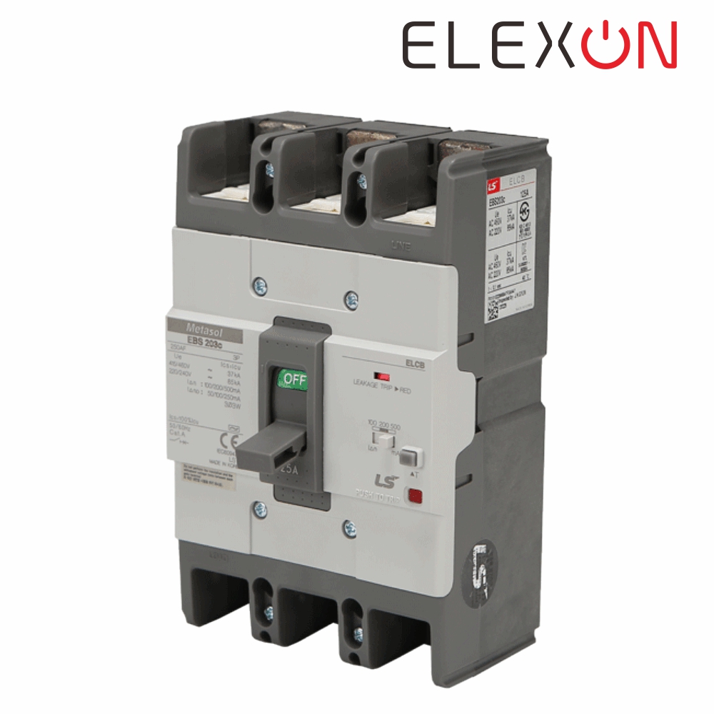 LS 산업용 ELCB 누전차단기 EBS 203C 3P 125A 85kA 분전함 LS일렉트릭 - 상세 이미지 2