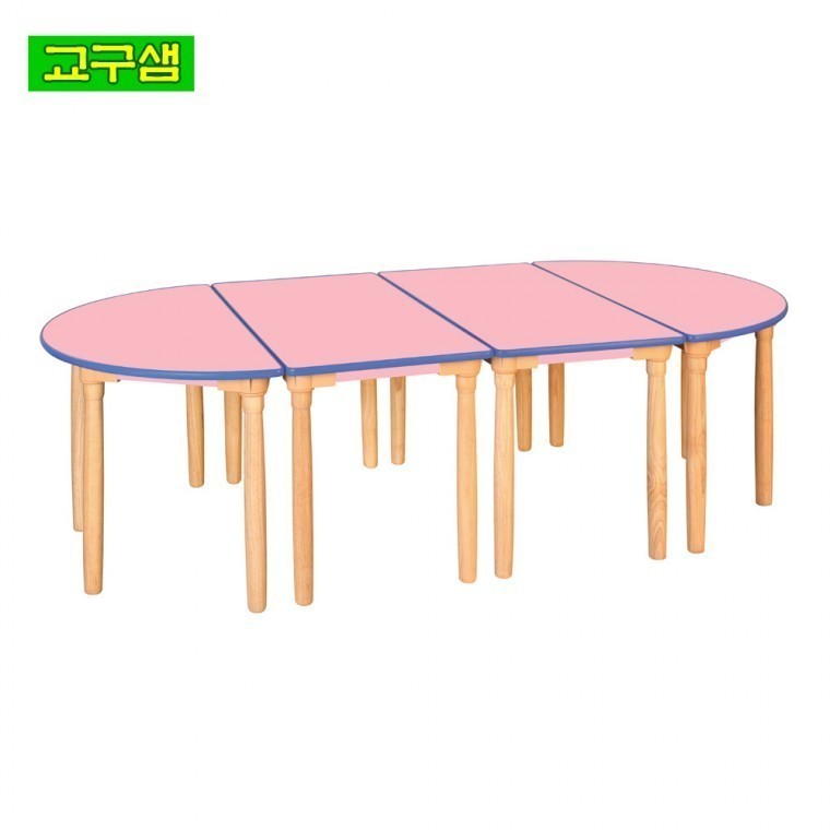 교구샘 어린이 안전 분홍 열린 책상 원목다리 H600 H78-4 - 상품 이미지