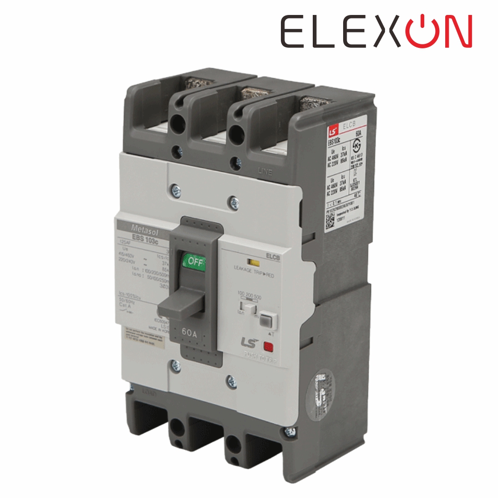 LS 산업용 ELCB 누전차단기 EBS 103C 3P 60A 85kA 분전함 LS일렉트릭 - 상세 이미지 2