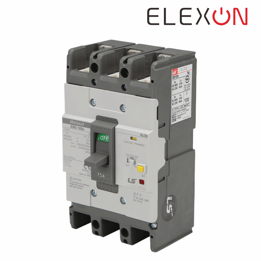 LS 산업용 ELCB 누전차단기 EBS 103C 3P 75A 85kA 분전함 LS일렉트릭 - 상세 이미지 2