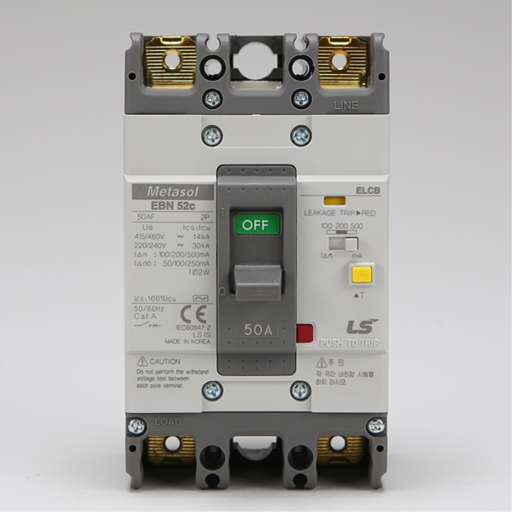 LS 산업용 ELCB 누전차단기 EBN 52C 2P 50A 30kA 분전함 LS일렉트릭 - 상세 이미지 3